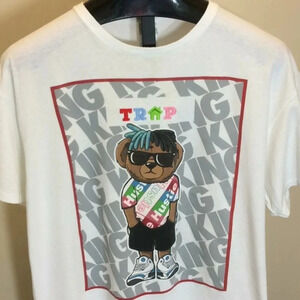 Trap House Teddy Bear “Hustler King” Graphic Tee – Bold Streetwear Statement